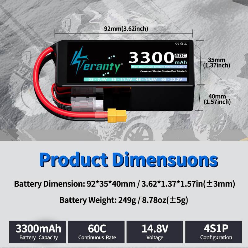 TERANTY 4S 3300mAh Lipo Batter - Drone Battery 3S 评论和价格